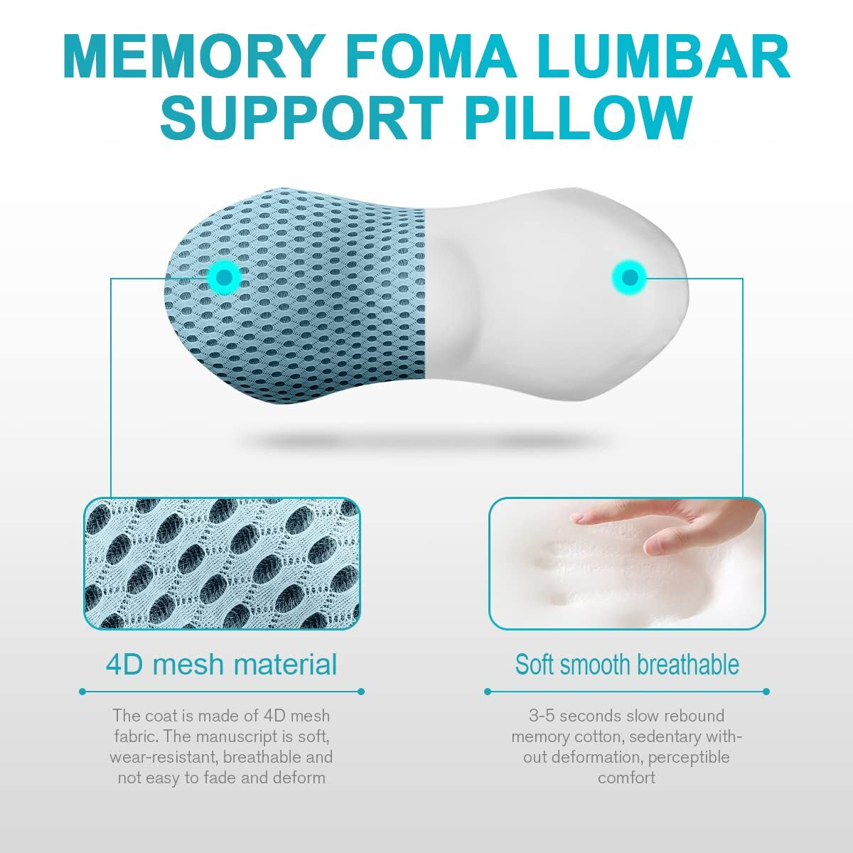 Lumbar Support Pillow Back Support for Office Chair Bed Lower Back Pillow
